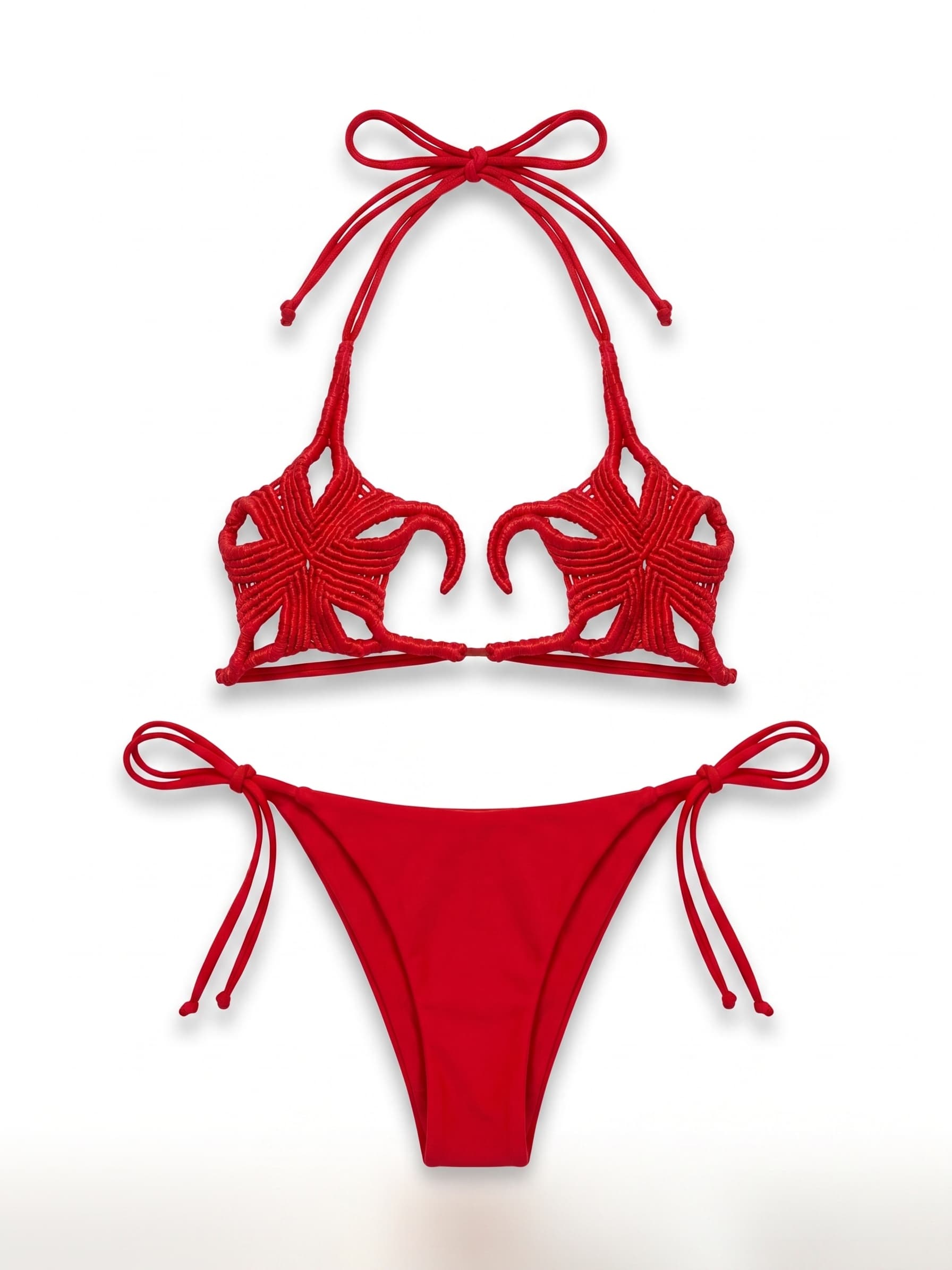 Bikini Crochet Estrella · Rojo Fuego 5